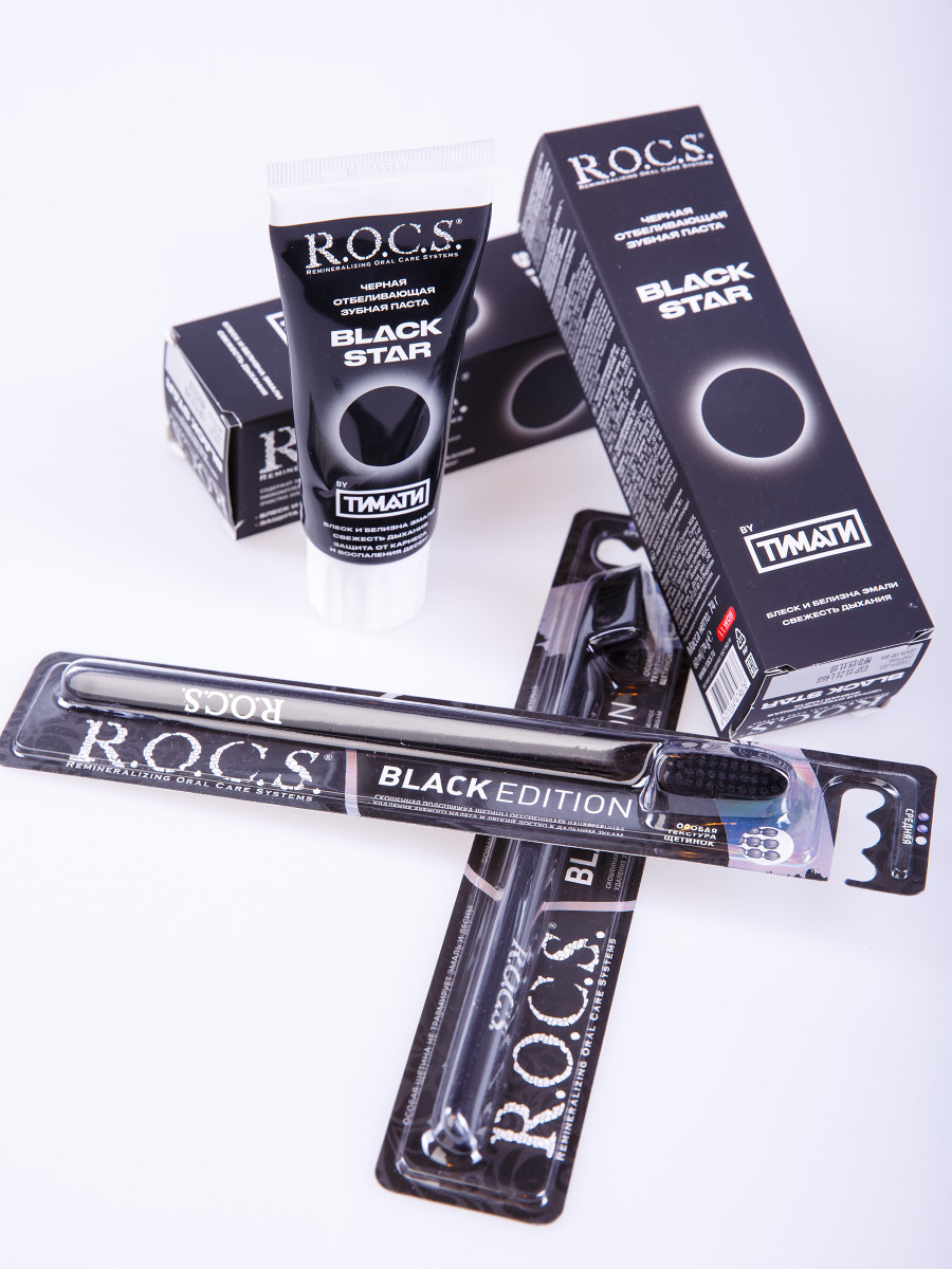 Зубная щетка ROCS Black Edition Classic
