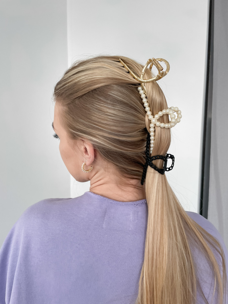 Заколка- крабик для волос «чёрный» (110мм/ 50мм)