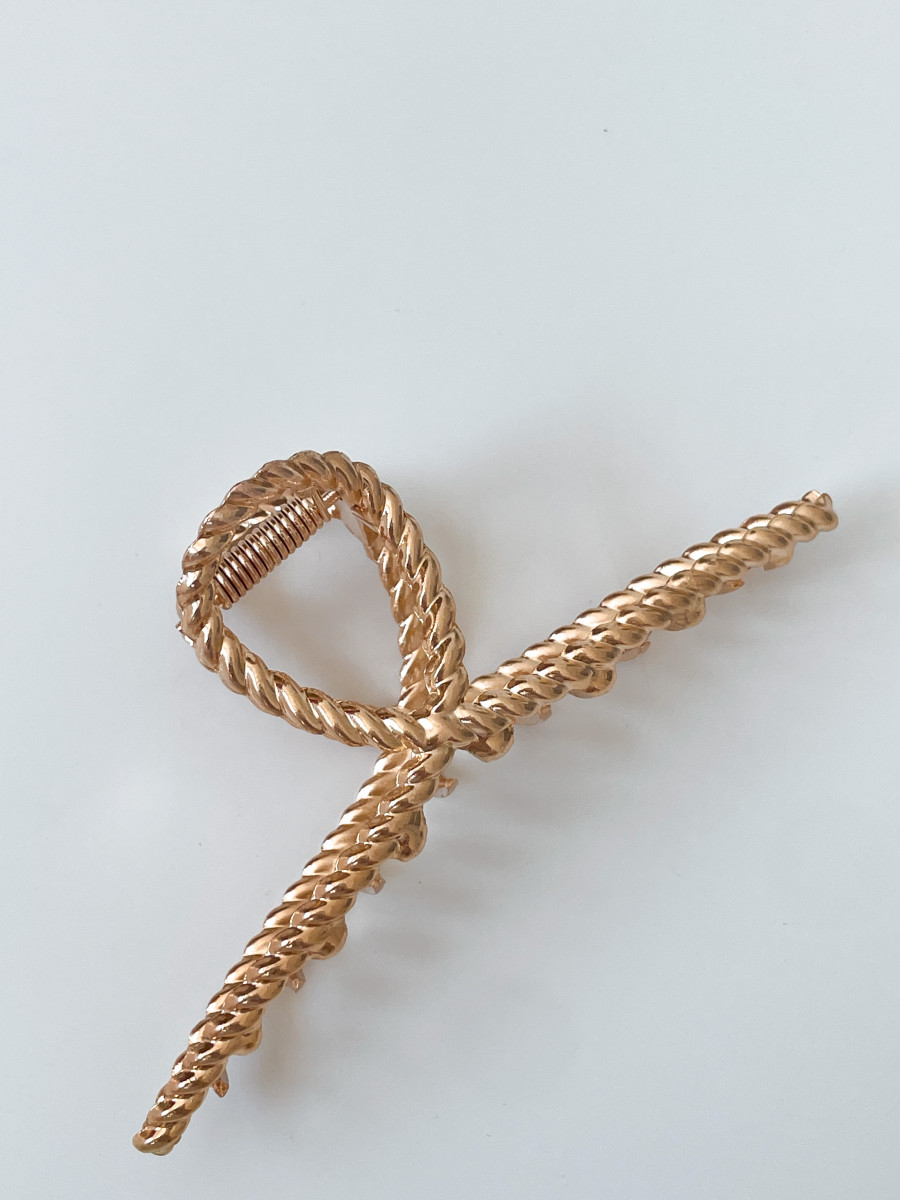 Заколка-крабик для волос Плетение Золотой